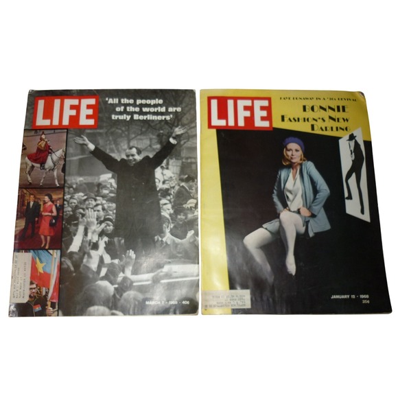 LIFE Magazine Other - Vintage LIFE Magazine Lot 1968 1969 Faye Dunaway Richard Nixon Nixon Berlin Ads